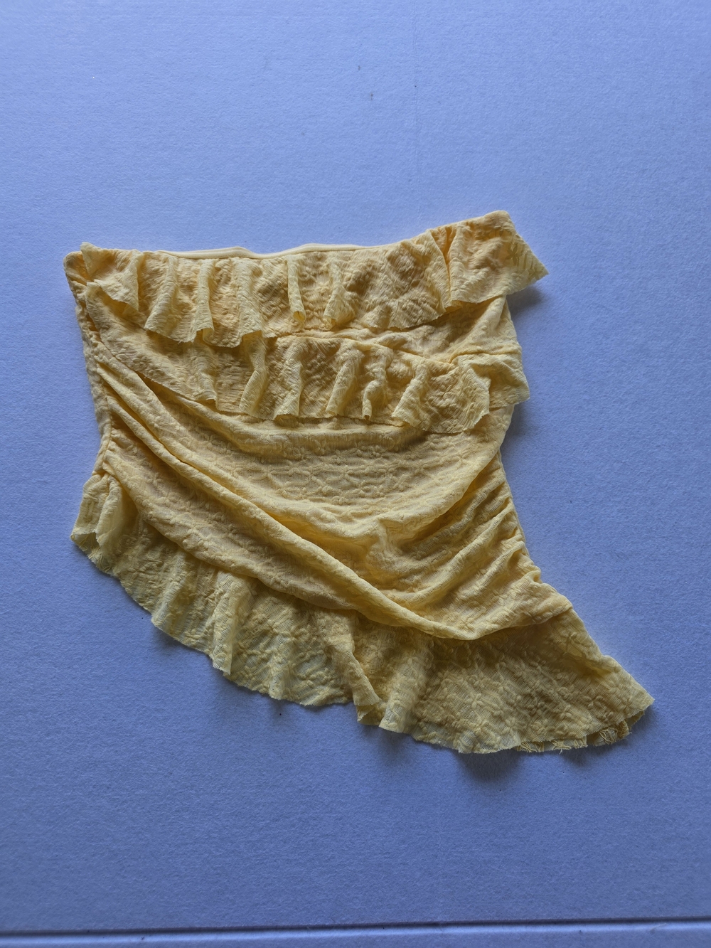 Yellow Ruffle Tube Tank Top for Women